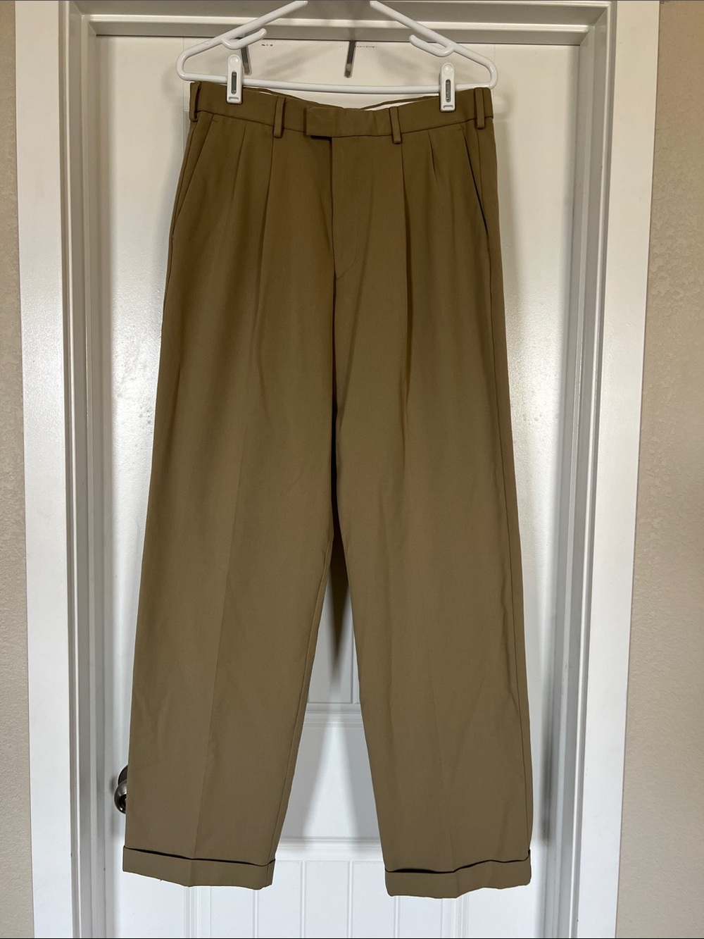 Vintage 80s Dockers Pleated Cuffed Trousers 32x32 Like New!
